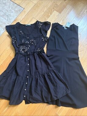 2 summer dresses - one net one worn once - size small - med